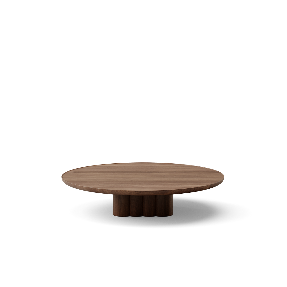 Plush sofabord fra DK3 - Ø110 x H23 cm - lakeret valnød - Jacobsen Plus