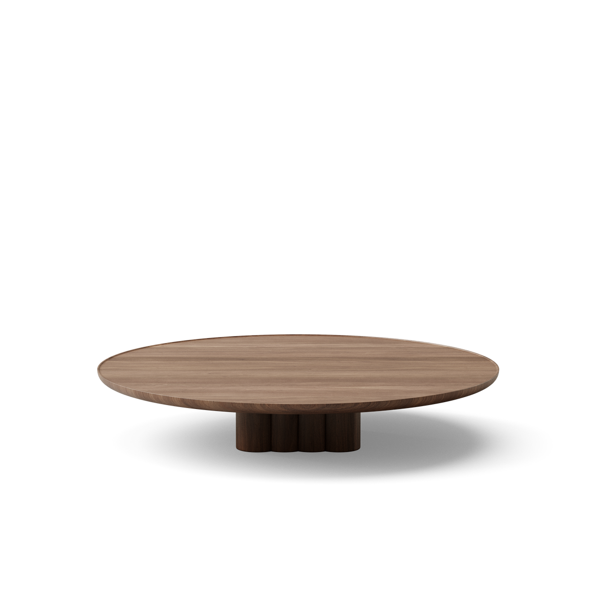 Plush sofabord fra DK3 - Ø130 x H23 cm - lakeret valnød - Jacobsen Plus