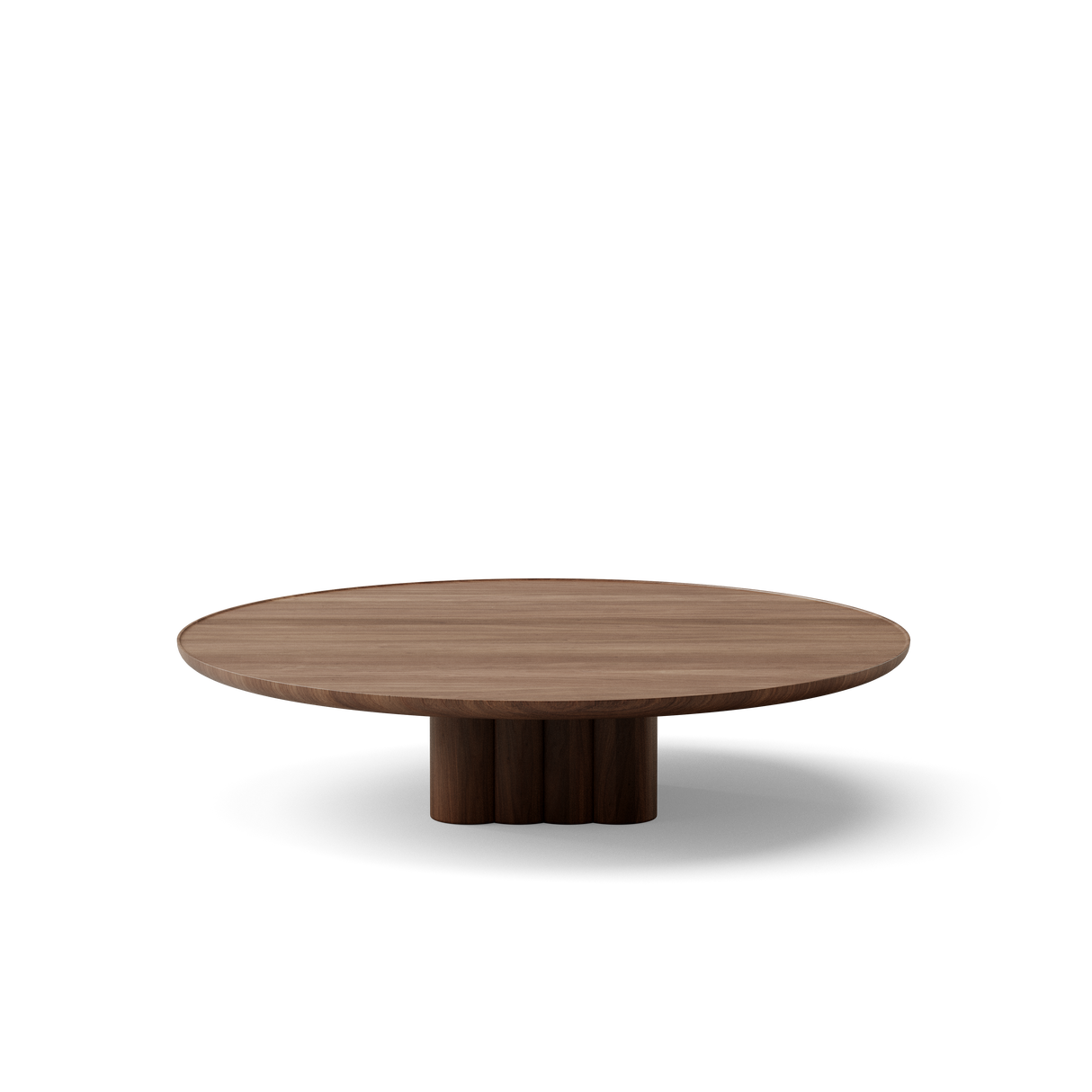 Plush sofabord fra DK3 - Ø130 x H29 cm - lakeret valnød - Jacobsen Plus