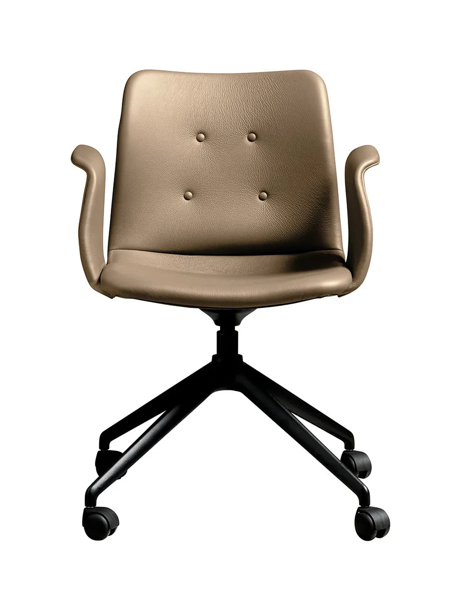 Primum Chair 4 Star Fixed m. Hjul fra Bent Hansen - Zenso 228 / Sort pulverlakeret aluminium - Jacobsen Plus