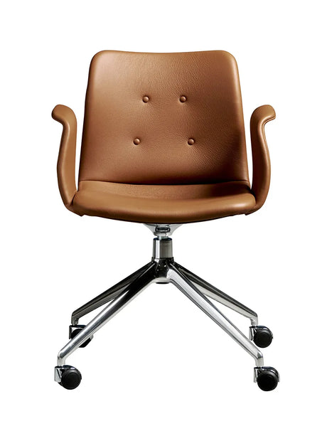 Primum Chair 4 Star Swivel m. Hjul fra Bent Hansen - Zenso 223 / Poleret aluminium - Jacobsen Plus
