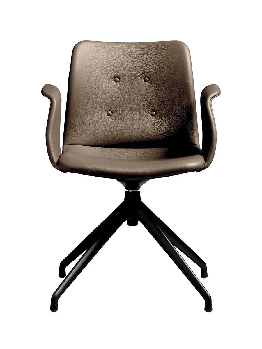 Primum Chair 4 Star Return Swivel fra Bent Hansen - Zenso 292 / Sort pulverlakeret aluminium - Jacobsen Plus