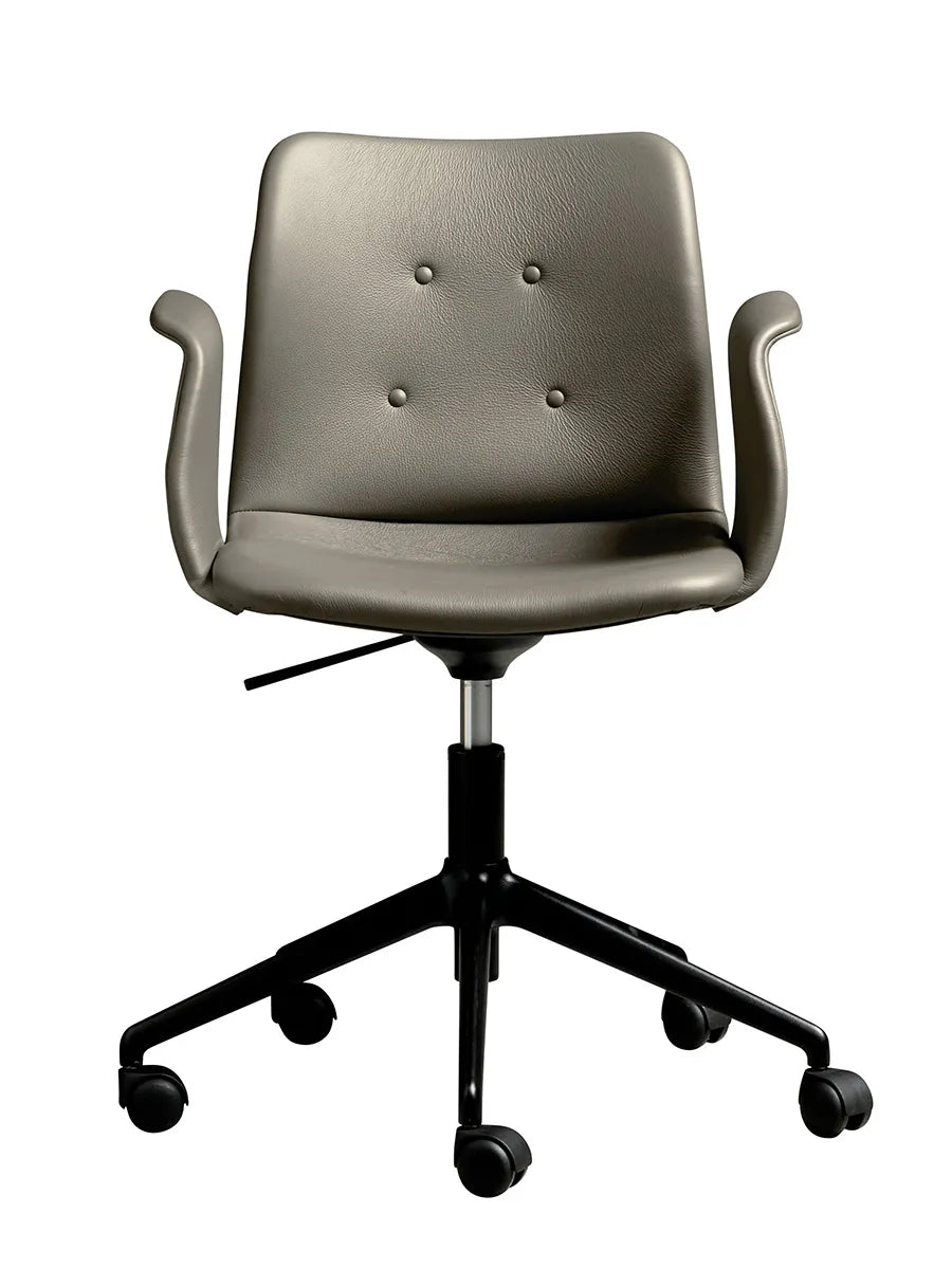 Primum Chair 5 Star Swivel m. Hjul fra Bent Hansen - Zenso 214 / Sort pulverlakeret aluminium - Jacobsen Plus
