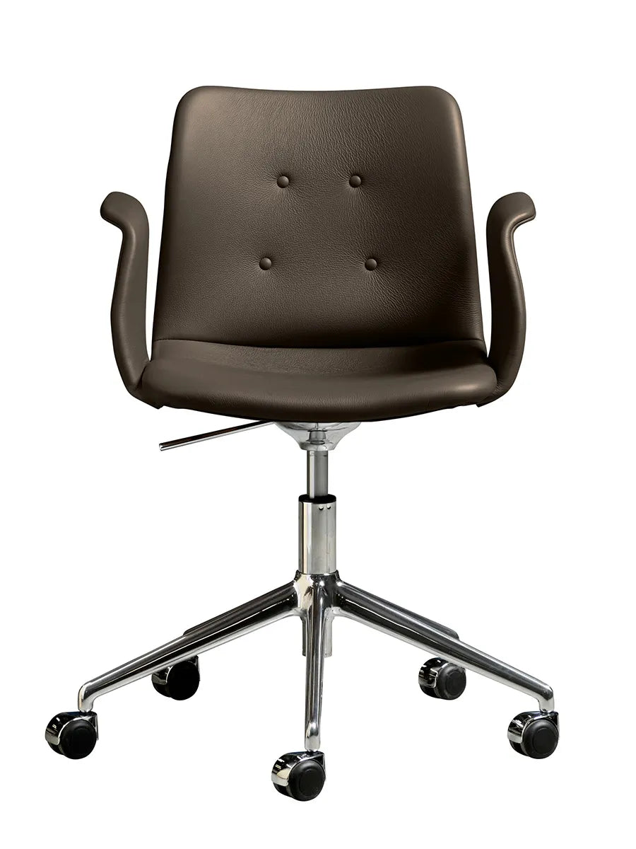Primum Chair 5 Star Swivel m. Hjul fra Bent Hansen - Zenso 230 / Poleret aluminium - Jacobsen Plus