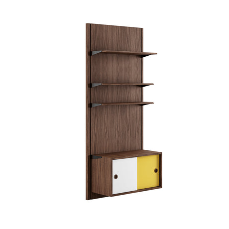 Panelsystem 1A af Finn Juhl - Valnød - hvid/gul - Jacobsen Plus