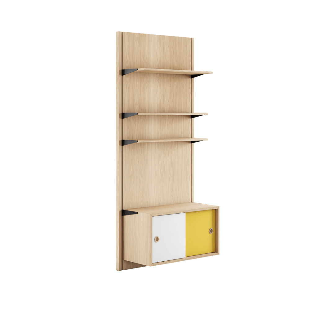 Panelsystem 1A af Finn Juhl - Eg klar olie - hvid/gul - Jacobsen Plus