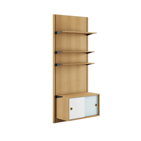 Panelsystem 1A af Finn Juhl - Eg olie - hvid/blå - Jacobsen Plus