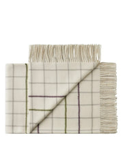 Quito Plaid, purple white fra Silkeborg Uldspinderi