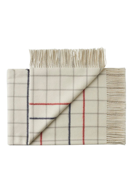 Quito Plaid, white sailor red fra Silkeborg Uldspinderi - 1 - Jacobsen Plus
