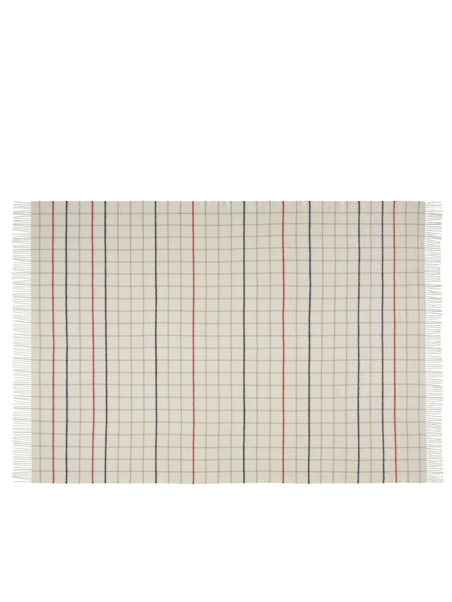 Quito Plaid, white sailor red fra Silkeborg Uldspinderi