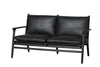 Rén Lounge sofa 2. pers sortmalet eg, sort læder fra Stellar Works