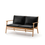 Rén Lounge sofa 2. pers natur eg, sort læder fra Stellar Works - 1 - Jacobsen Plus