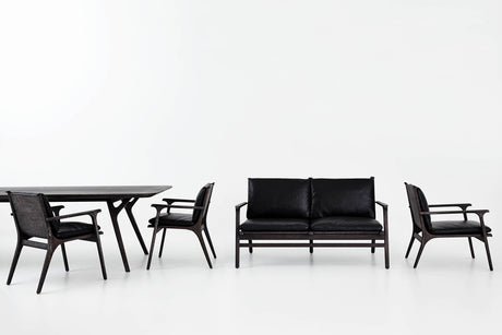 Rén loungesofa, sortmalet eg, sort læder fra Stellar Works - 4 - Jacobsen Plus