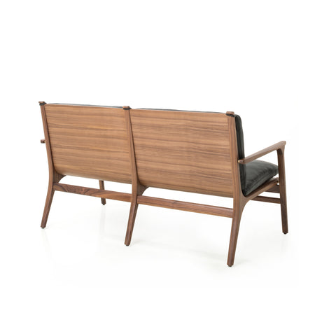 Rén 2. pers lounge sofa i valnød med sort læder fra Stellar Works - 2 - Jacobsen Plus
