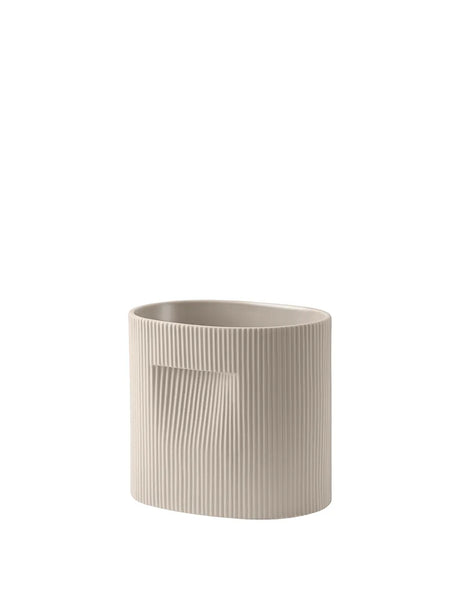 Ridge Planter, beige fra Muuto - H 24 cm - Jacobsen Plus
