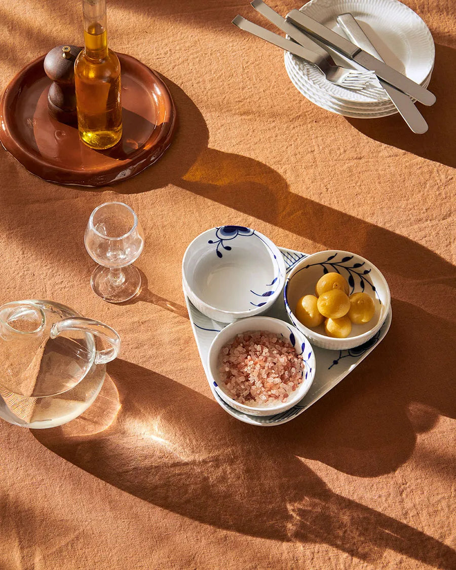 Royal Copenhagen Blå Mega Riflet Serveringssæt, 4 dele