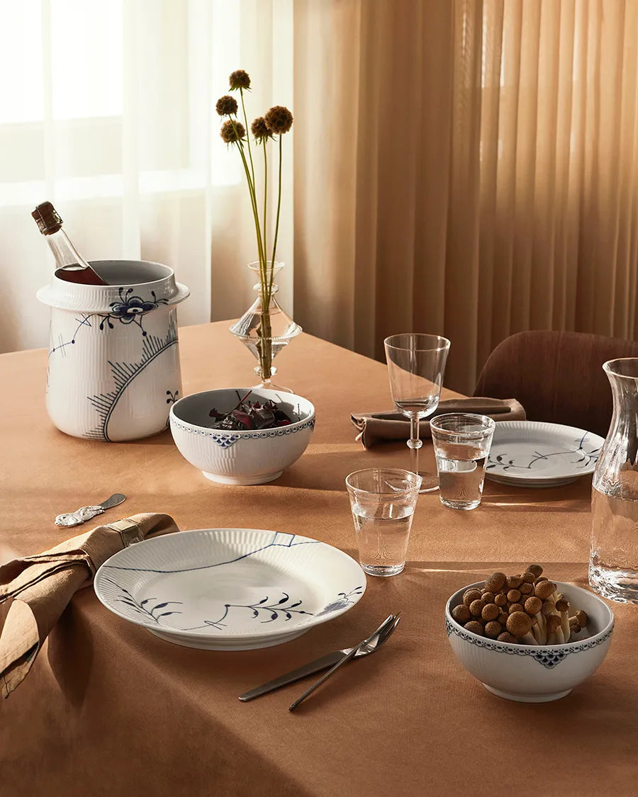 Royal Copenhagen Blå Mega Riflet, vinkøler 21,5 cm