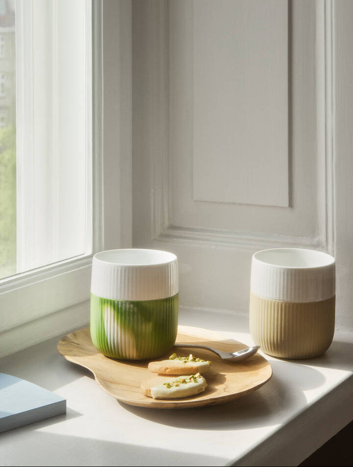 Riflet Contrast Marble Krus Green Grass fra Royal Copenhagen