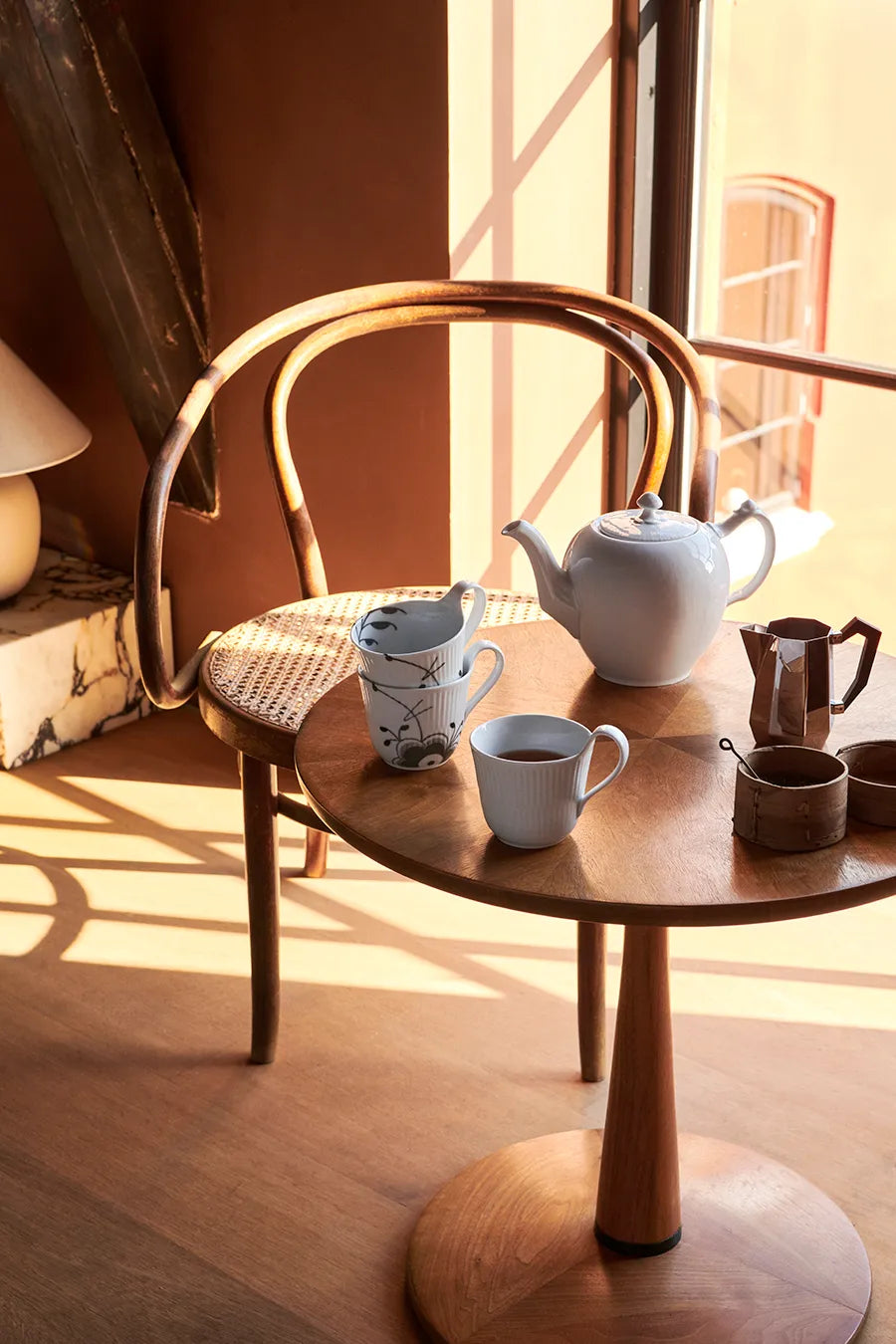 Royal Copenhagen Hvid Riflet, højhankskop 25 cl