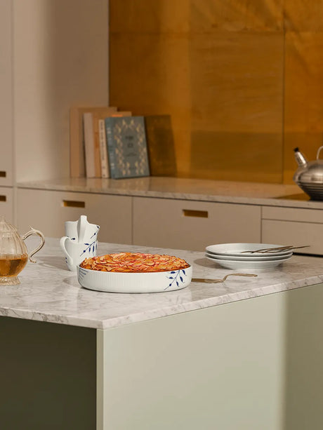 Royal Copenhagen Blå Mega Riflet, rundt ovnfast fad 27 cm - 4 - Jacobsen Plus