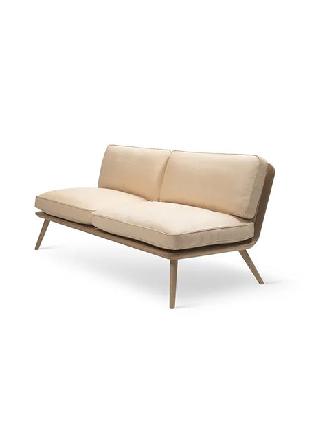 Spine Lounge Sofa, 2 pers. fra Fredericia Furniture - Stofgruppe 1 / Ask sort lak - Jacobsen Plus