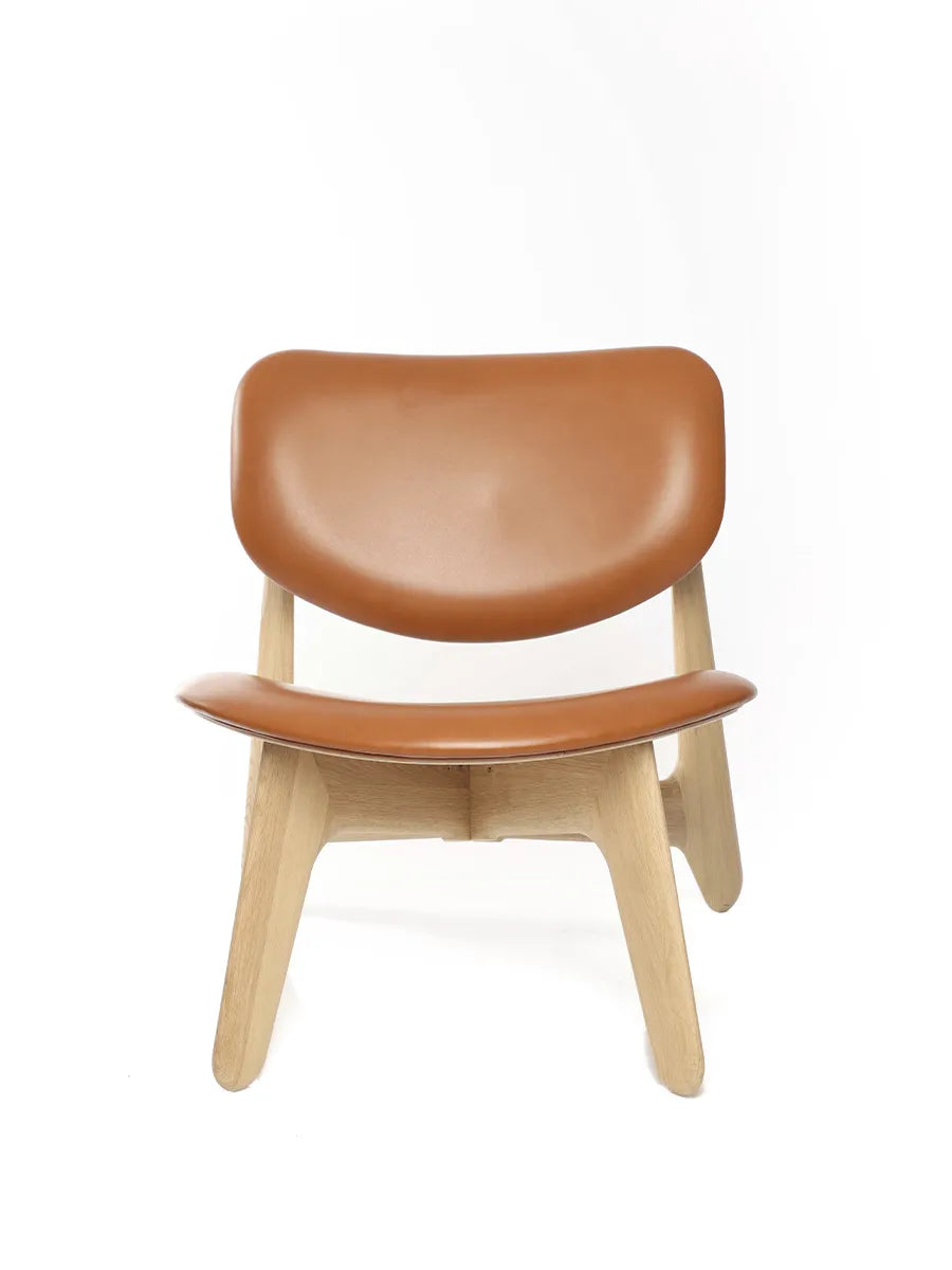 Slab Lounge Chair fra Tom Dixon - Natural Oak - Cognac Leather - Jacobsen Plus