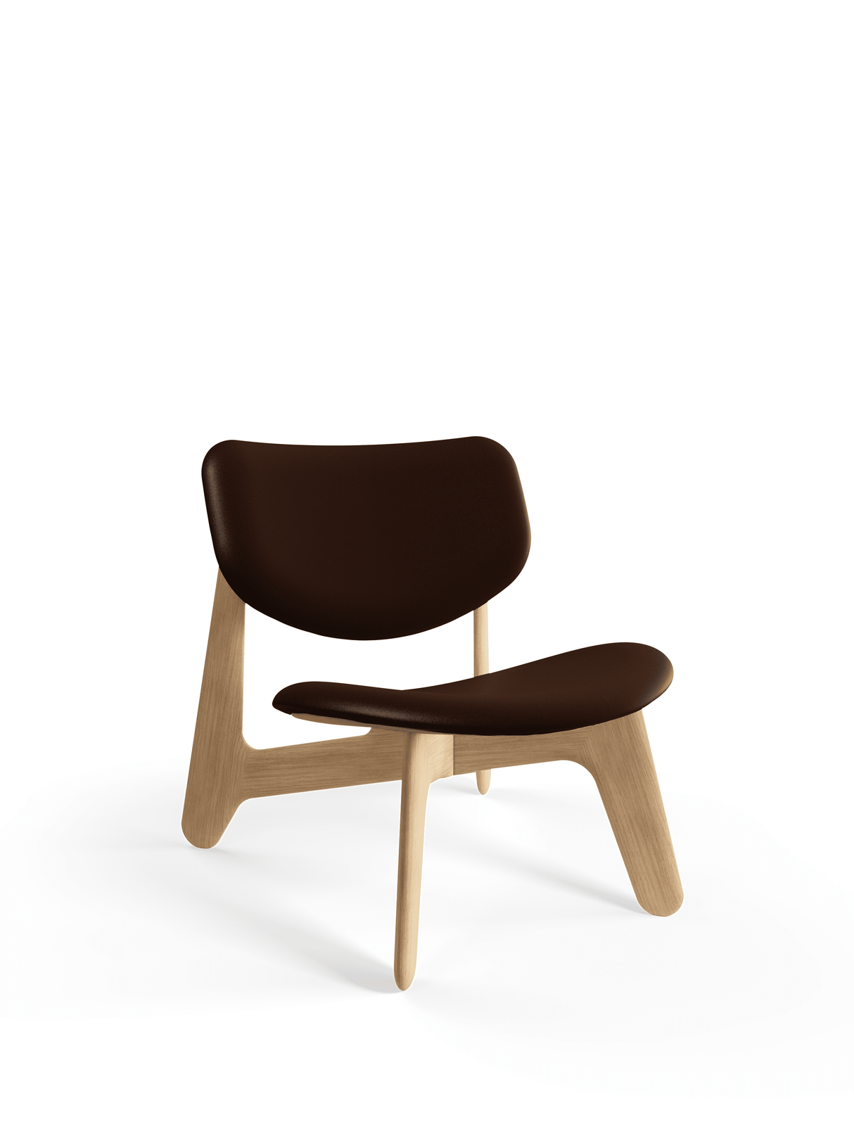 Slab Lounge Chair fra Tom Dixon - Natural Oak - Leather Choko - Jacobsen Plus