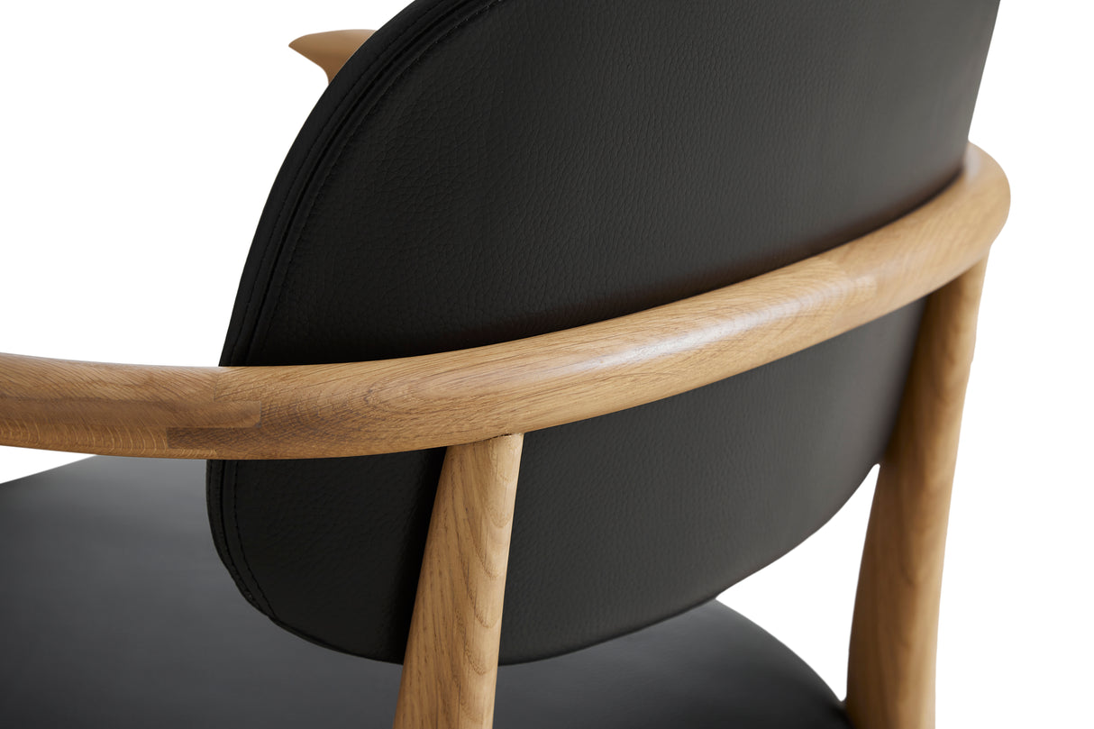 Slow spisebordsstol, eg sort læder fra Stellar Works - 5 - Jacobsen Plus