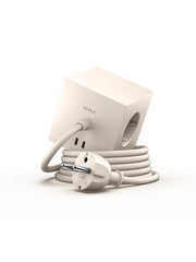 Square 1 Stikdåse med USB-C, beige fra Avolt