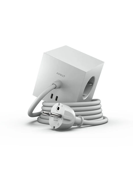 Square 1 Stikdåse med USB-C, gotland gray fra Avolt - 1 - Jacobsen Plus