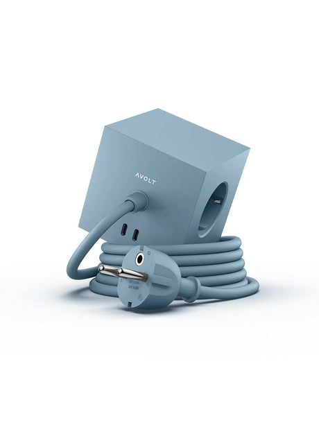 Square 1 Stikdåse med USB-C, shark blue fra Avolt - 1 - Jacobsen Plus