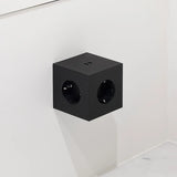 Square 2 Stikdåse med USB, sort fra Avolt