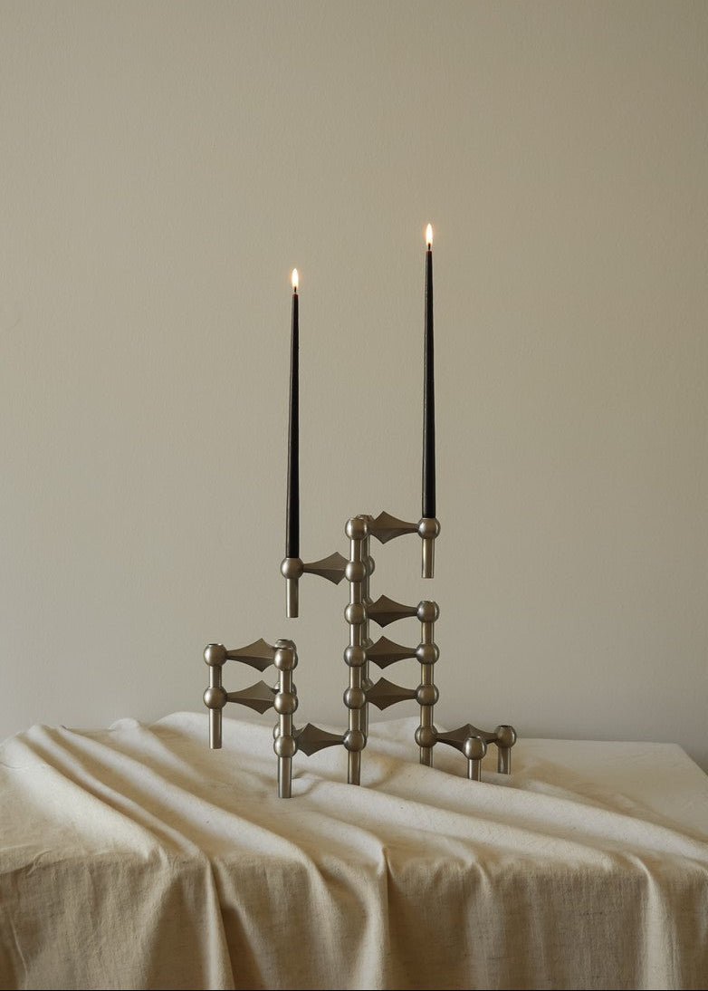 Nagel Lysestage, børstet krom fra STOFF Nagel - 1 - Jacobsen Plus