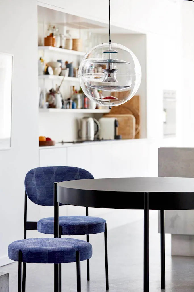 Serie 430 skammel, sort af Verner Panton