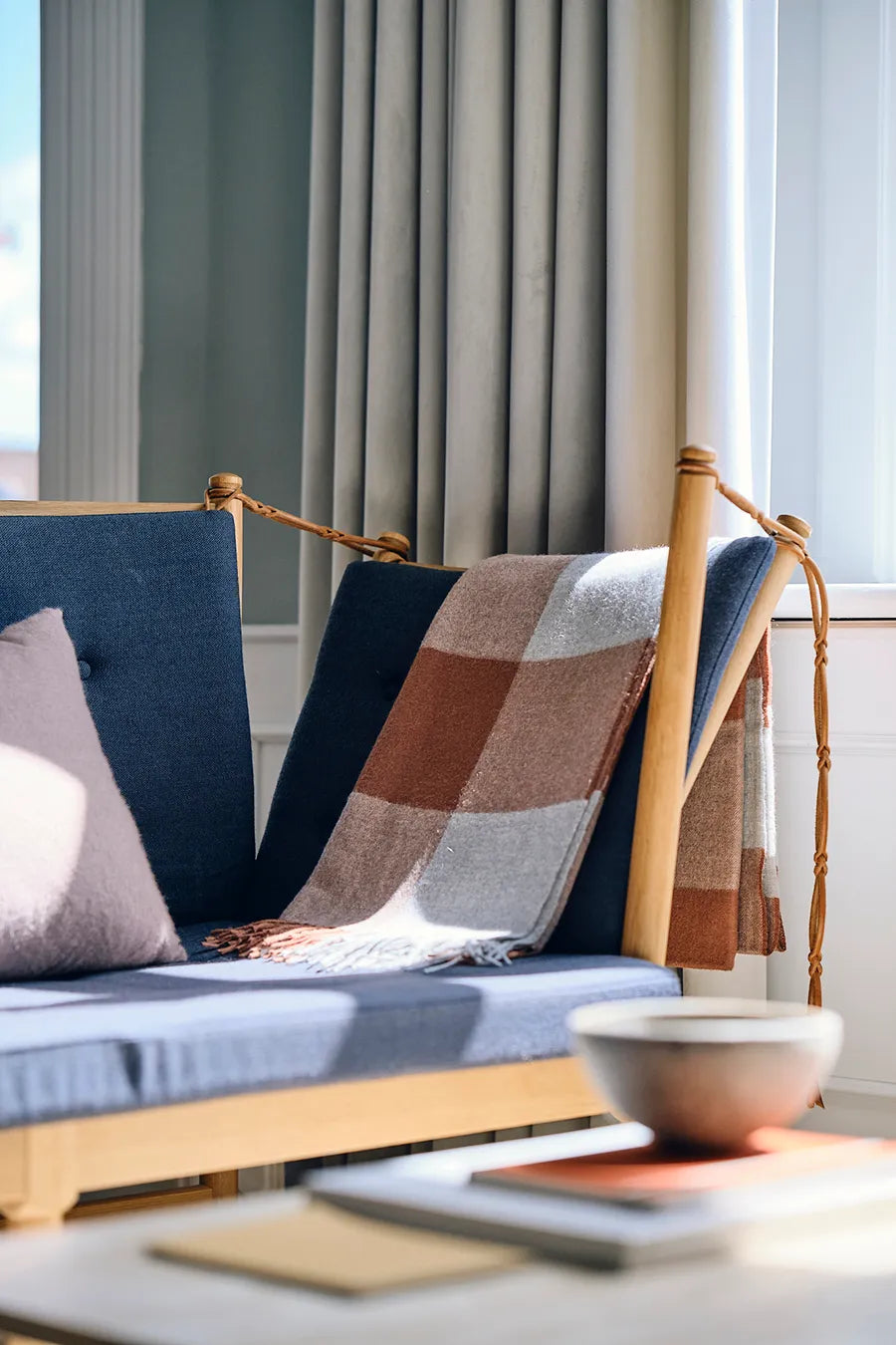 Caracas Plaid, rosewood fra Silkeborg Uldspinderi