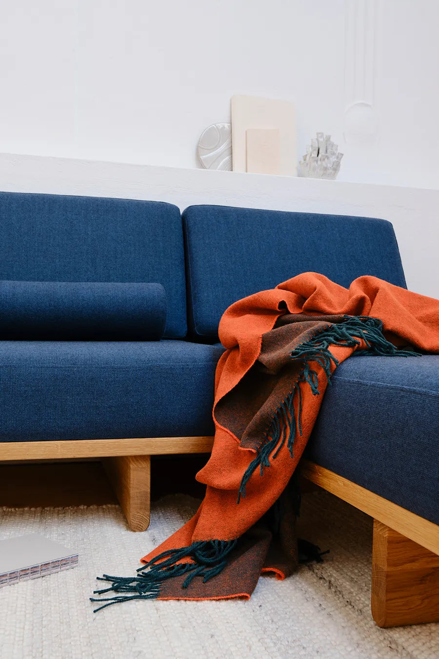 Franja Plaid, green/orange fra Silkeborg Uldspinderi