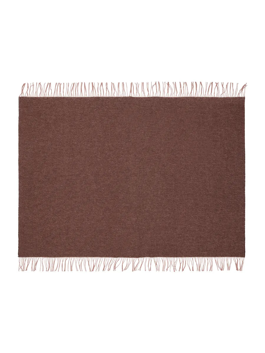 Franja Plaid, pink/brown fra Silkeborg Uldspinderi