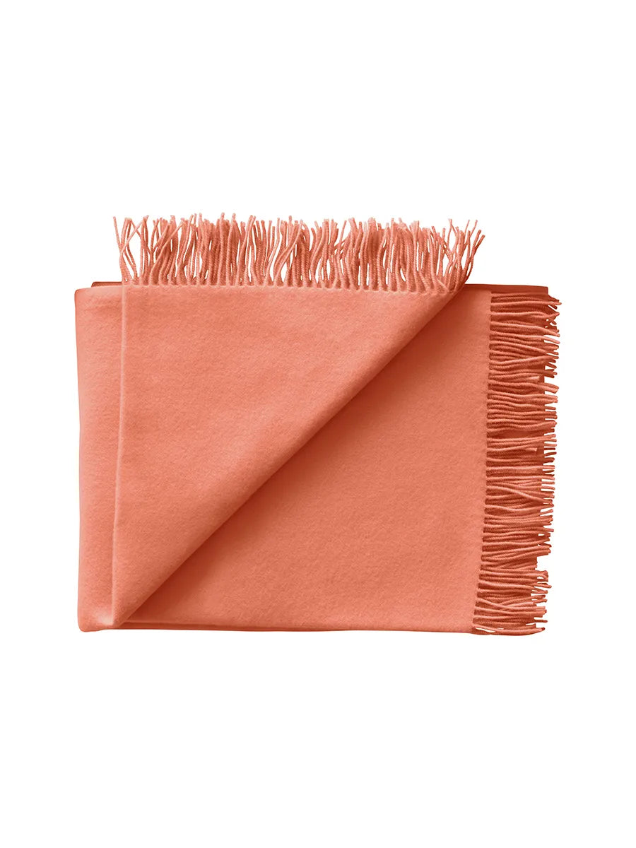 Secret Plaid, coral/amber fra Silkeborg Uldspinderi