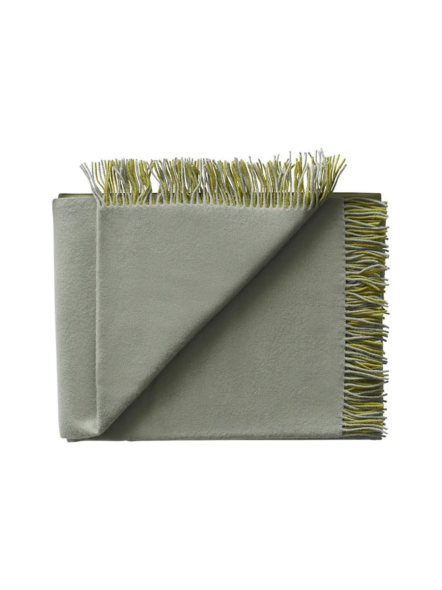 Secret Plaid, lime/moss fra Silkeborg Uldspinderi