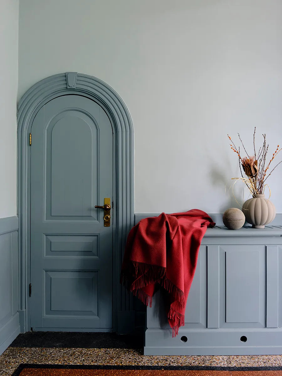 Secret Plaid, beetroot/rhubarb fra Silkeborg Uldspinderi