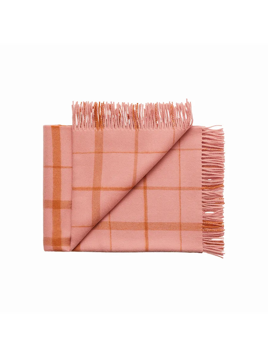 Warp & Weft Plaid, coral/amber fra Silkeborg Uldspinderi