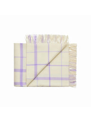 Warp & Weft Plaid, raw white/lilac fra Silkeborg Uldspinderi