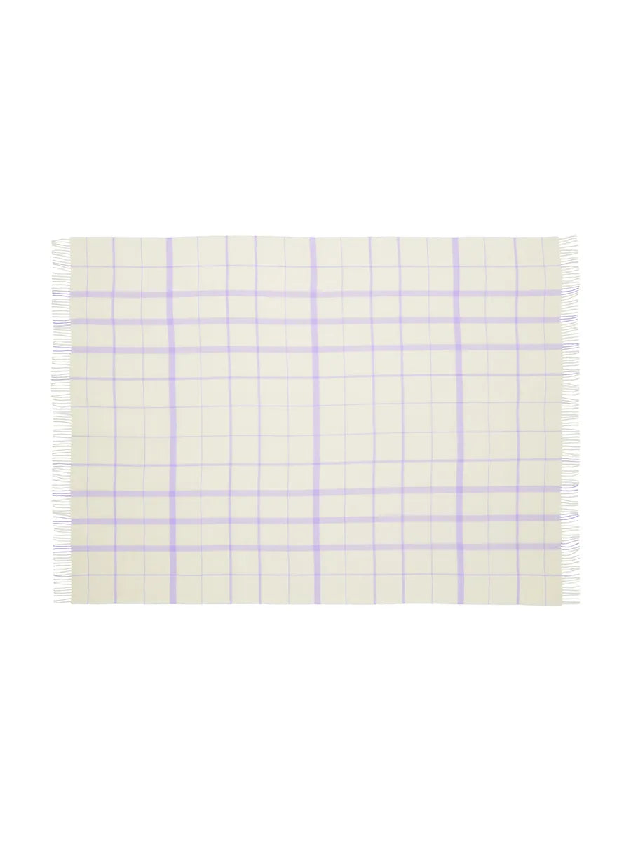 Warp & Weft Plaid, raw white/lilac fra Silkeborg Uldspinderi