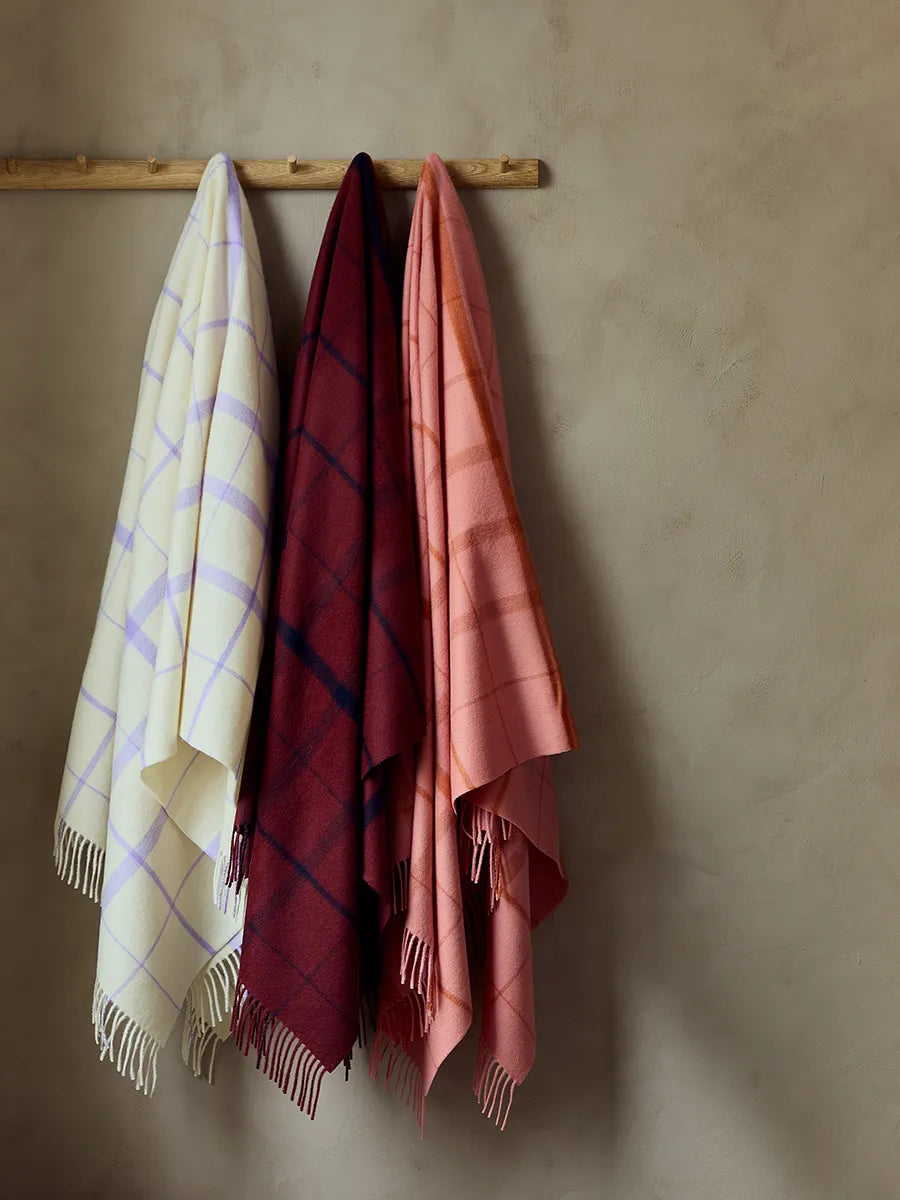 Warp & Weft Plaid, coral/amber fra Silkeborg Uldspinderi
