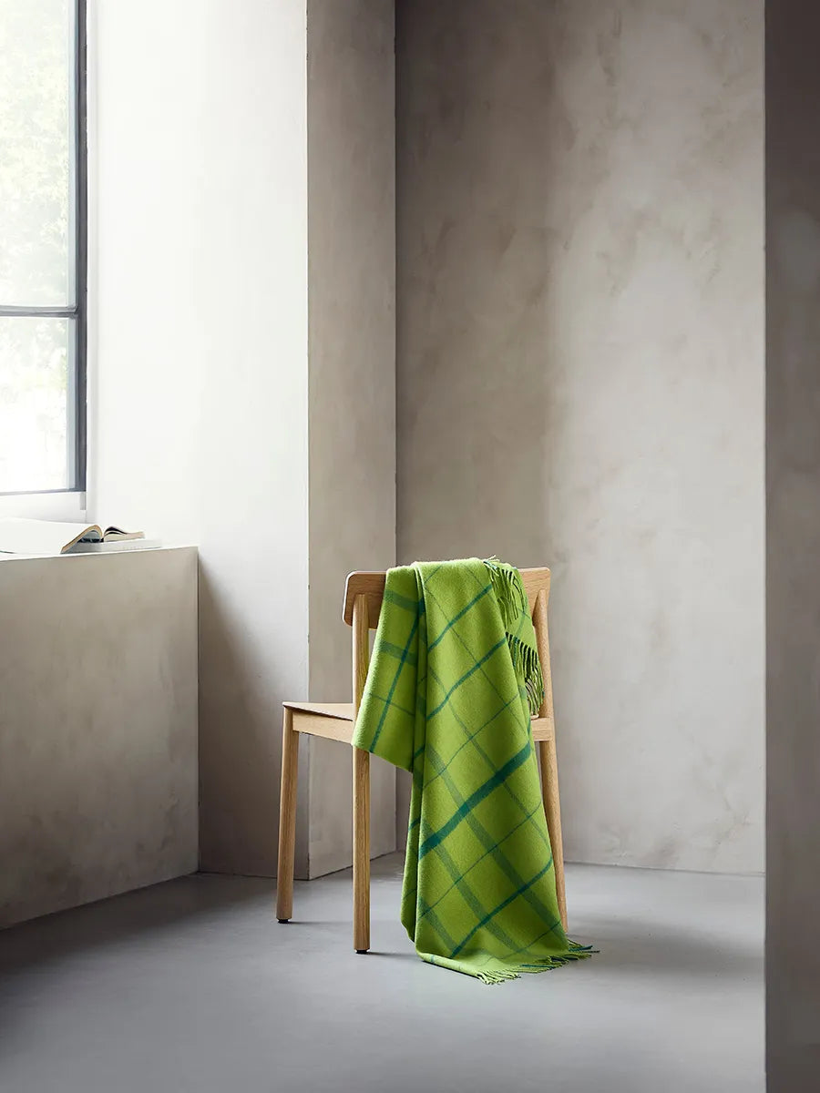 Warp & Weft Plaid, lime/grass fra Silkeborg Uldspinderi