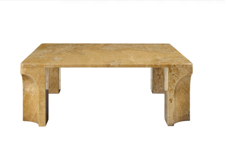 Gubi Doric Sofabord, 80x80 cm - Honey Amber Marble - Jacobsen Plus