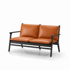 Stellar Works - Rén 2-pers sofa, sort eg, hynder m. cognac læder