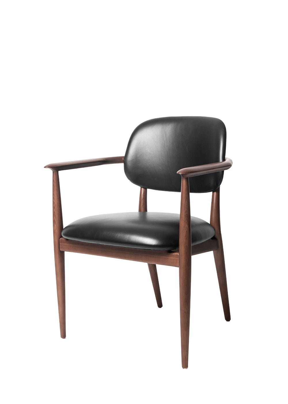 Slow spisebordsstol, valnød sort læder fra Stellar Works