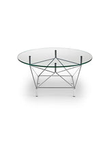 Spider Sofabord Ø 105 cm, krom stel fra Eilersen - Klar Glasplade - Jacobsen Plus