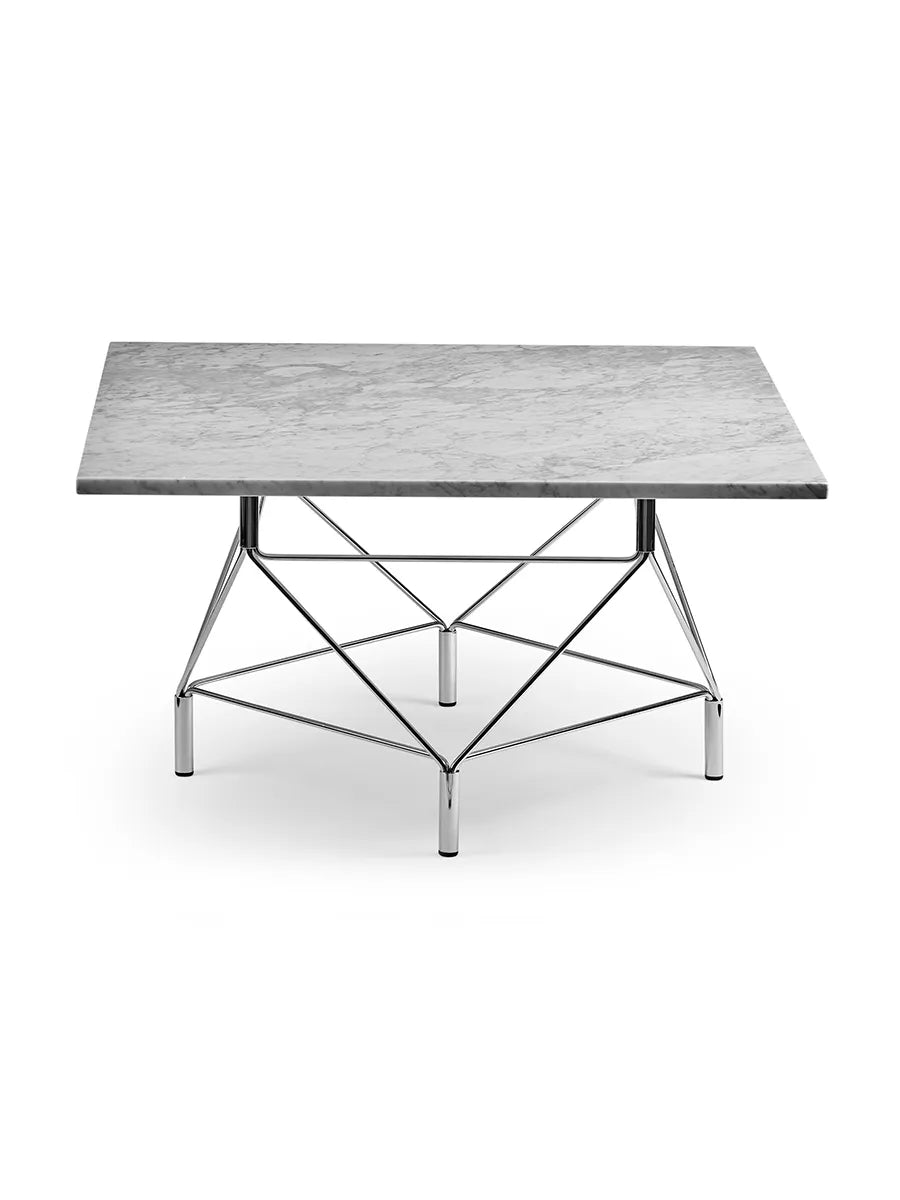 Spider Sofabord 80 x 80 cm, krom stel fra Eilersen - Hvid Marmor - Jacobsen Plus